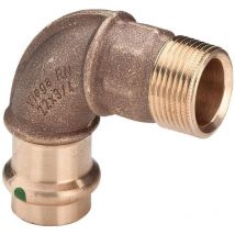 Gardena - Viega Sanpress Bogen 112950 15 mm x r 1/2, 90°, Rotguss oder Siliziumbronze, SC-Contur, Mehrkant