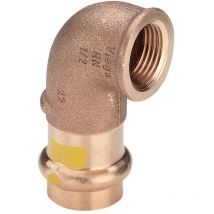 Viega Winkel 90 Grad mit sc Profipress g 2614.2 für Gas in 22mm x Rp1 Rotguss