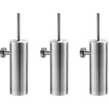 Auralum - 3pcs Porte Brosse de Toilette wc en Acier Inoxydable avec Support wc Mural Imperméable pour Salle de Bains Toilettes wc