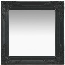 Miroir mural Conception anti-âge Cadre ornemental de style baroque 50 x 50 cm Couleurs diverses Couleur : noir