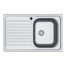 Vier de cuisine encastrable en acier inoxydable avec égouttoir à gauche 50x79 cm