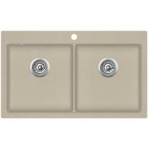 Helloshop26 - vier de cuisine granit double lavabo beige
