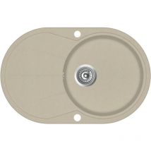 Évier de cuisine granit seul lavabo ovale beige