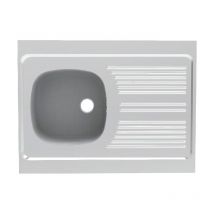 Moderna - vier à poser Lavelli inox 18/10 lisse 1 cuve 1 égouttoir - 800x600mm