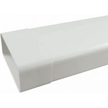 Vierkantrohr 125 mm mit Muffe - Flachkanalrohr für Dunstabzugshauben, Länge 1000 mm