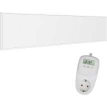Viesta - CF360 120x30 cm panneau de chauffage Crystal Carbon, blanc - 360 watts + TH10 Thermostat