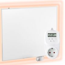 Chauffage mural infrarouge avec thermostat [INCL.TH12 thermostat] – Radiateur mural à infrarouge–Chauffage infrarouge en cristal de carbone–Panneau