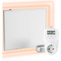 Chauffage mural infrarouge avec thermostat [INCL.TH12 thermostat] – Radiateur mural à infrarouge – Chauffage infrarouge en cristal de carbone –