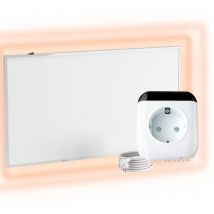 Chauffage mural infrarouge avec thermostat [télécommande + contrôle wifi] – Radiateur mural à infrarouge – Panneau infrarouge en cristal de carbone –