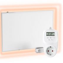 Chauffage mural infrarouge avec thermostat [INCL.TH12 thermostat] – Radiateur mural à infrarouge–Chauffage infrarouge en cristal de carbone–Panneau