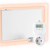 Chauffage mural infrarouge avec thermostat [télécommande + contrôle wifi] – Radiateur mural à infrarouge – Panneau infrarouge en cristal de carbone –