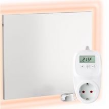 Viesta - Chauffage mural infrarouge avec thermostat [télécommande + contrôle wifi] – Radiateur mural à infrarouge – Panneau infrarouge en cristal de
