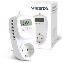 Viesta - TH10 Thermostatstecker für die Steckdose [230V] – Temperaturschalter mit digitaler Temperaturanzeige - Steckdosenthermostat für