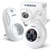 VIESTA TH20 Funk Thermostatstecker 230 V – digitaler Temperaturregler für Steckdose mit Display – geeignet für Infrarotheizung, Heizpaneele,