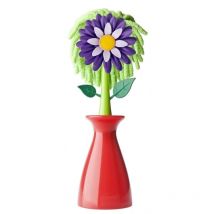 Flower Shop Mikrofaserstaubwedel für die Computerreinigung, Material, Polypropylen und Gummi, Rot, Maße: 7,3 x 7,3 x 26 cm - Vigar