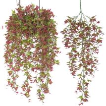 Vigne Suspendue Artificielle,Lierre Faux Vignes Fausses Plantes Suspendues en Plein air Tenture Murale Lierre Porche Patio Arc Balcon Panier de