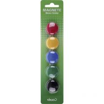 Vigo - Magnete Für Magnettafeln 5er Pack, Bunt, Rund Magnettafeln