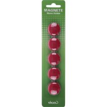 Vigo - Magnete Für Magnettafeln 5er Pack, Rot, Rund Magnettafel & Pinnwand