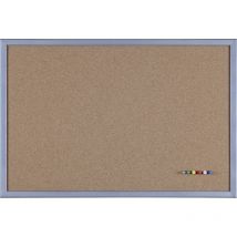 Vigo Pinnwand aus Kork, Rahmen silber, 60 x 40 cm, incl. 5 Pinnadeln Magnettafel & Pinnwand