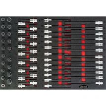 Jeu de douilles mâles ∙ V4727 ∙ Carré creux 1/2 pouce (12,5 mm) ∙ Empreinte à crénaux Ribe cv, Profil torx intérieur, Profil denture multiple