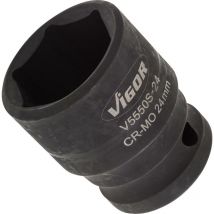 Douille à chocs ∙ courte ∙ V5550S-24 ∙ Carré creux 1/2 pouce (12,5 mm) ∙ Profil à 6 pans extérieurs ∙ Taille 24 mm