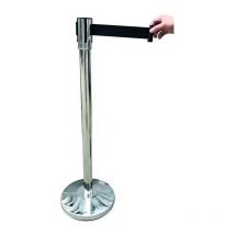 Viglietta - Vigor Pole Ruban Barrière Inox H.91X5 cm Noir 3 m