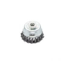 V6801-65 brosse pour meuleuse d'angle (tête bombée, diamètre 65 mm, filetage M14 x 2,0) argenté - Vigor