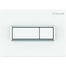Vigour - tees WC-Betätigungsplatte für 2-Mengenspülung, weiß / chrom