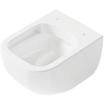 Vigour - derby Wand wc kompakt 48 cm spülrandlos mit verdeckter Befestigung und PflegePlus, weiß