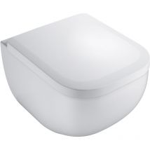 Vigour - derby Wand wc kompakt 48 cm spülrandlos mit verdeckter Befestigung und SoftClose WC-Sitz, weiß