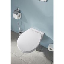One Wand-WC rund spülrandlos mit SoftClose WC-Sitz, weiß - Vigour
