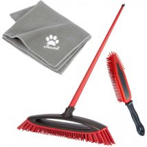 Vileda - Pet Pro Kit complet avec balai Always Clean, brosse électrostatique et serviette en microfibre xl pour nettoyer les poils d'animaux, sécher