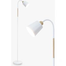 Stehlampe Weiß Wohnzimmer vili 360° Schwenkbare Stehleuchte E27 Fassung max. 60W moderne Metall Sofa lampe mit Höhe 159cm Standleuchte für