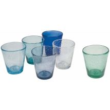 Villa D'Este Home Tivoli 5907746 Cancun Marea Set 6 Bicchieri Acqua 330 Ml Vetro Soffiato Lavastoviglie Colore Multicolore