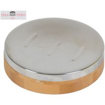 Villa Wesco Bambus / Edelstahl Seifenschale Seifenablage Seifenhalter Holz neu