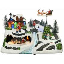 Village de Noël avec traineau du Père Noël - Nos envies deco