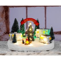 Spetebo - Ville de Noël led avec 19 led - Merry Christmas - env. 26 x 18 x 16 cm