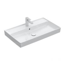 Villeroy & Boch Collaro - Meuble lavabo 800x470 mm, avec trop-plein, trou de robinetterie, CeramicPlus, Stone White 4A338GRW
