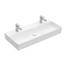 Memento 2.0 - Double vasque 1000x470 mm, sans trop-plein, 2 trous de robinetterie, CeramicPlus, blanc alpin - Villeroy&boch