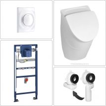 Villeroy & boch o.novo Keramik Absaug Urinal mit Deckel, grohe Vorwandgestell & Betätigungsplatte in weiß