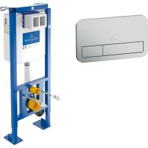 Pack Bâti-support autoportant ViConnect + Plaque de commande chromée mat - Villeroy&boch