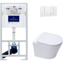Villeroy&boch - Toilet Pack Frame + Swiss Aqua Technologies Infinitio Rimless Toilet + White Flush Plate (VCNINFI2)