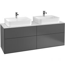 Villeroy & Boch Waschtischunterschrank Finion – 1600 x 603 x 501 mm – Holz – Schwarz Matt – 4 Auszüge – Wandhängend