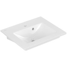 Venticello, Lavamani, 500 x 420 mm, Rettangolare, per rubinetteria monoforo, foro per rubinetteria forato, con troppopieno, Sanitari in porcellana