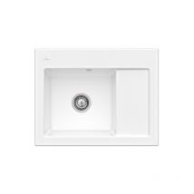 Villeroy et boch Subway 45 Fregadero compacto de 1 seno 65 x 51 cm desagüe derecho Snow White CeramicPlus con desagüe manual