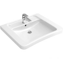 Villeroy & Boch ViCare - Lavabo Vita, 650 mm x 550 mm, blanc - lavabo un trou, sans trop-plein, avec CeramicPlus 517868R1