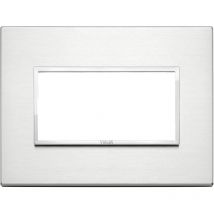 Vimar – 4M Platte aus hellem Aluminium, eloxiertes Aluminium, 4 Module – 21654.01