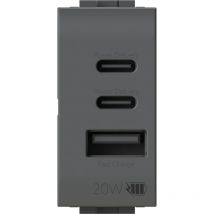Vimar livinglight 20w antracita - 4busb20wcca.l compatible 4 tomas usb-cca