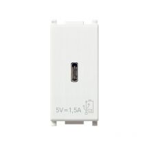 Alimentatore usb c 5V 1,5A 1M bianco Vimar plana 14292.C