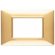 Plana plaque 3 modules couleur or brillant 14653.24 - Vimar